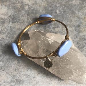 Bourbon & Boweties Periwinkle Blue Gold Bracelet